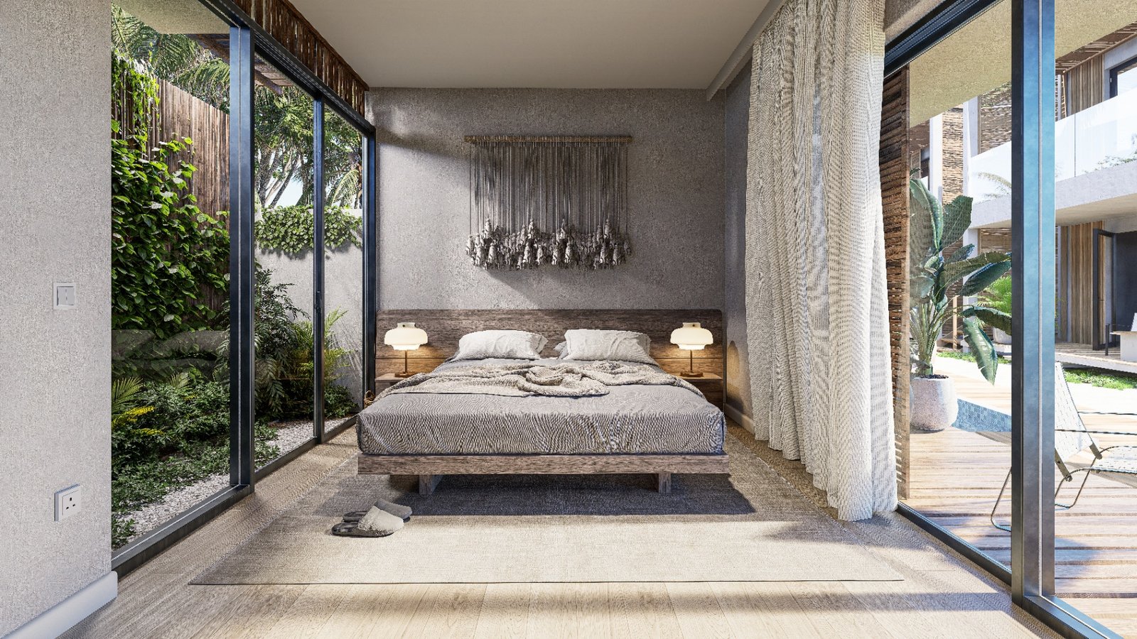 Habitación tipo suite con vista al jardín y terraza